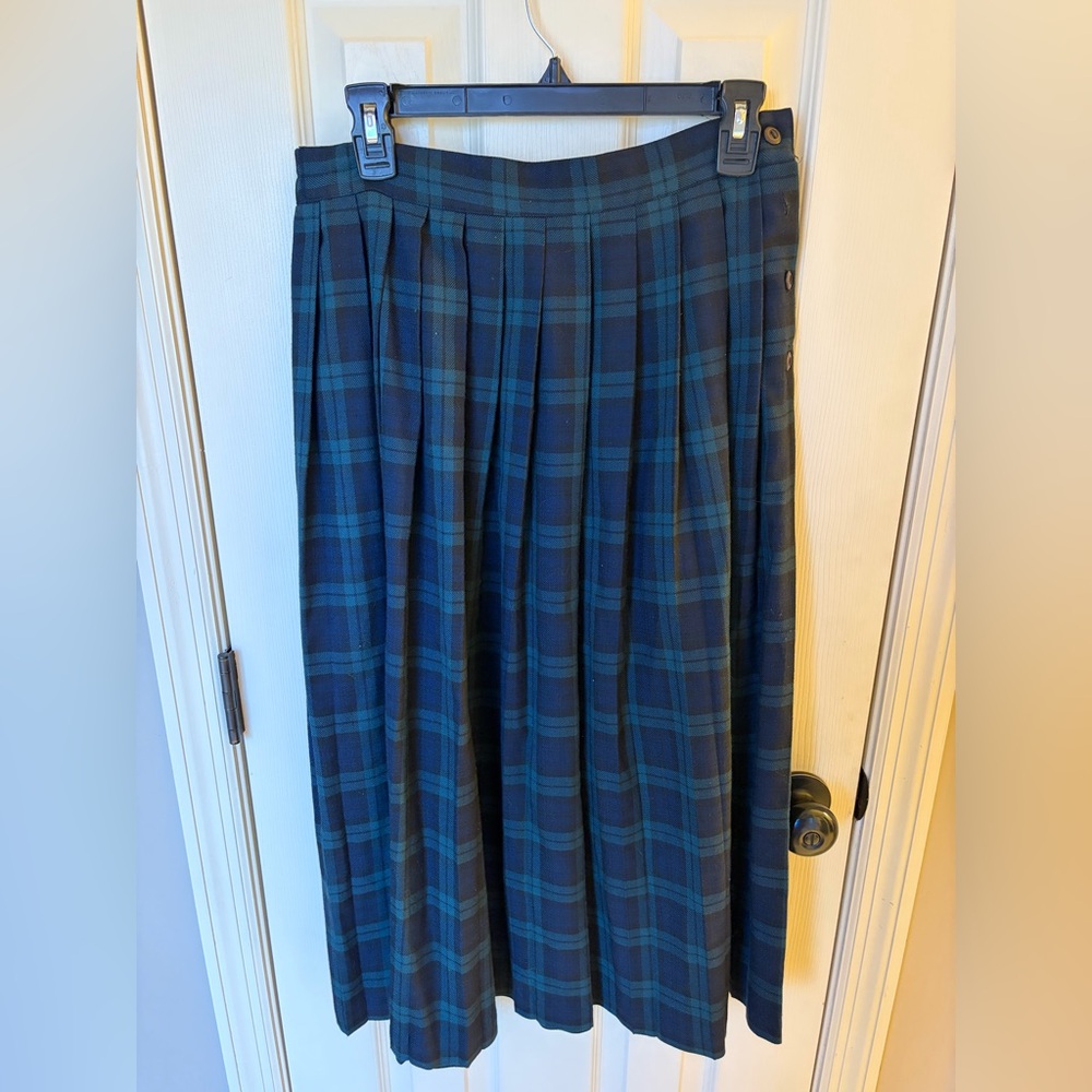 Lloyd New York Skirt Women's Size 10 Tartan Plaid Pleated Calf Length VTG